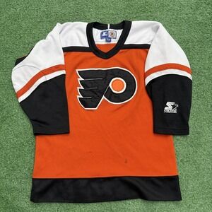 Vintage Philadelphia Flyers Jersey Youth Medium Orange NHL Hockey Starter 90s